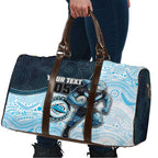 Custom Sharks Travel Bag Fish Mascot With Aboriginal Indigenous