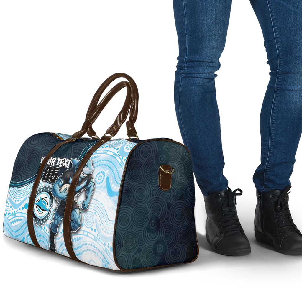 Custom Sharks Travel Bag Fish Mascot With Aboriginal Indigenous