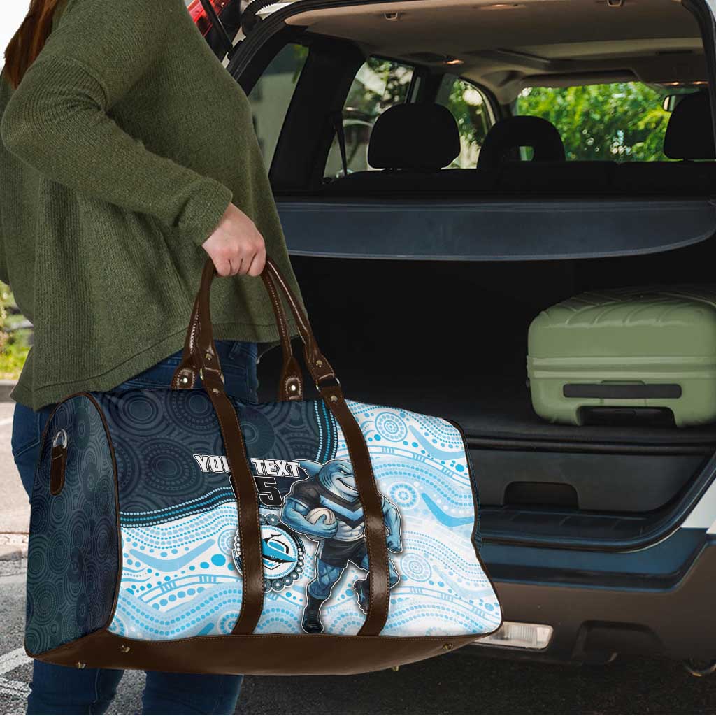 Custom Sharks Travel Bag Fish Mascot With Aboriginal Indigenous