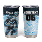 Custom Sharks Tumbler Cup Fish Mascot With Aboriginal Indigenous