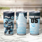 Custom Sharks Tumbler Cup Fish Mascot With Aboriginal Indigenous