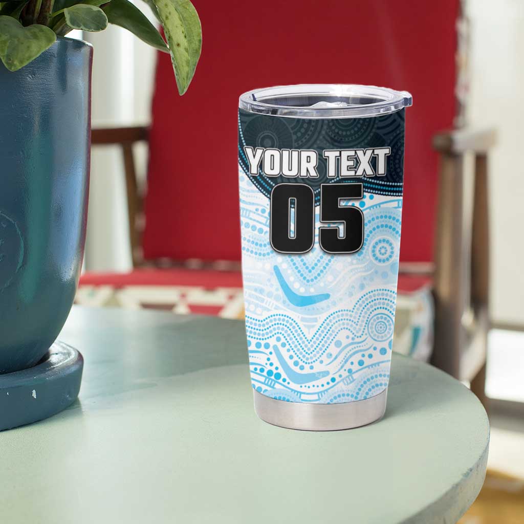 Custom Sharks Tumbler Cup Fish Mascot With Aboriginal Indigenous