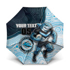 Custom Sharks Umbrella Fish Mascot With Aboriginal Indigenous