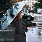 Custom Sharks Umbrella Fish Mascot With Aboriginal Indigenous