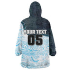 Custom Sharks Wearable Blanket Hoodie Fish Mascot With Aboriginal Indigenous