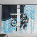 Custom Sharks Window Curtain Fish Mascot With Aboriginal Indigenous