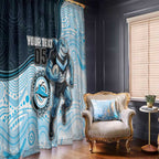 Custom Sharks Window Curtain Fish Mascot With Aboriginal Indigenous