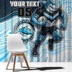 Custom Sharks Window Curtain Fish Mascot With Aboriginal Indigenous