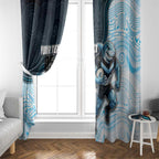 Custom Sharks Window Curtain Fish Mascot With Aboriginal Indigenous