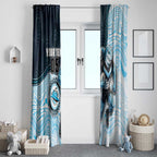 Custom Sharks Window Curtain Fish Mascot With Aboriginal Indigenous