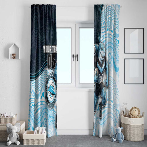 Custom Sharks Window Curtain Fish Mascot With Aboriginal Indigenous