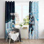 Custom Sharks Window Curtain Fish Mascot With Aboriginal Indigenous