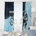 Custom Sharks Window Curtain Fish Mascot With Aboriginal Indigenous