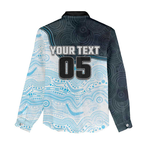 Custom Sharks Women Casual Shirt Fish Mascot With Aboriginal Indigenous