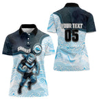 Custom Sharks Women Polo Shirt Fish Mascot With Aboriginal Indigenous