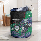 Custom Warriors Laundry Basket Tiki Mascot With Aboriginal Indigenous