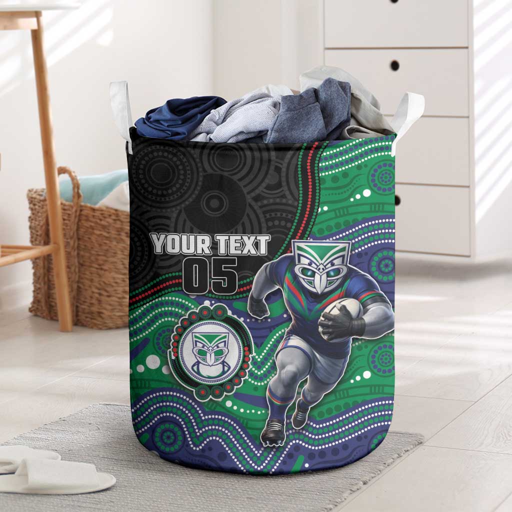 Custom Warriors Laundry Basket Tiki Mascot With Aboriginal Indigenous