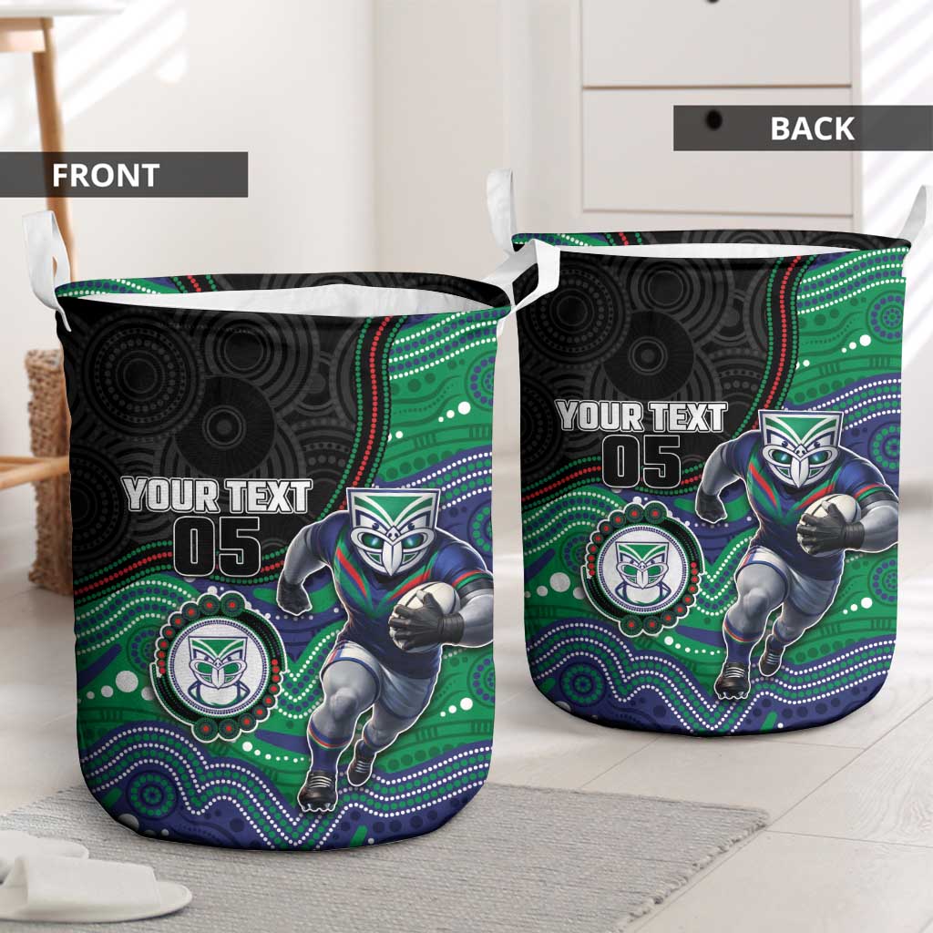 Custom Warriors Laundry Basket Tiki Mascot With Aboriginal Indigenous
