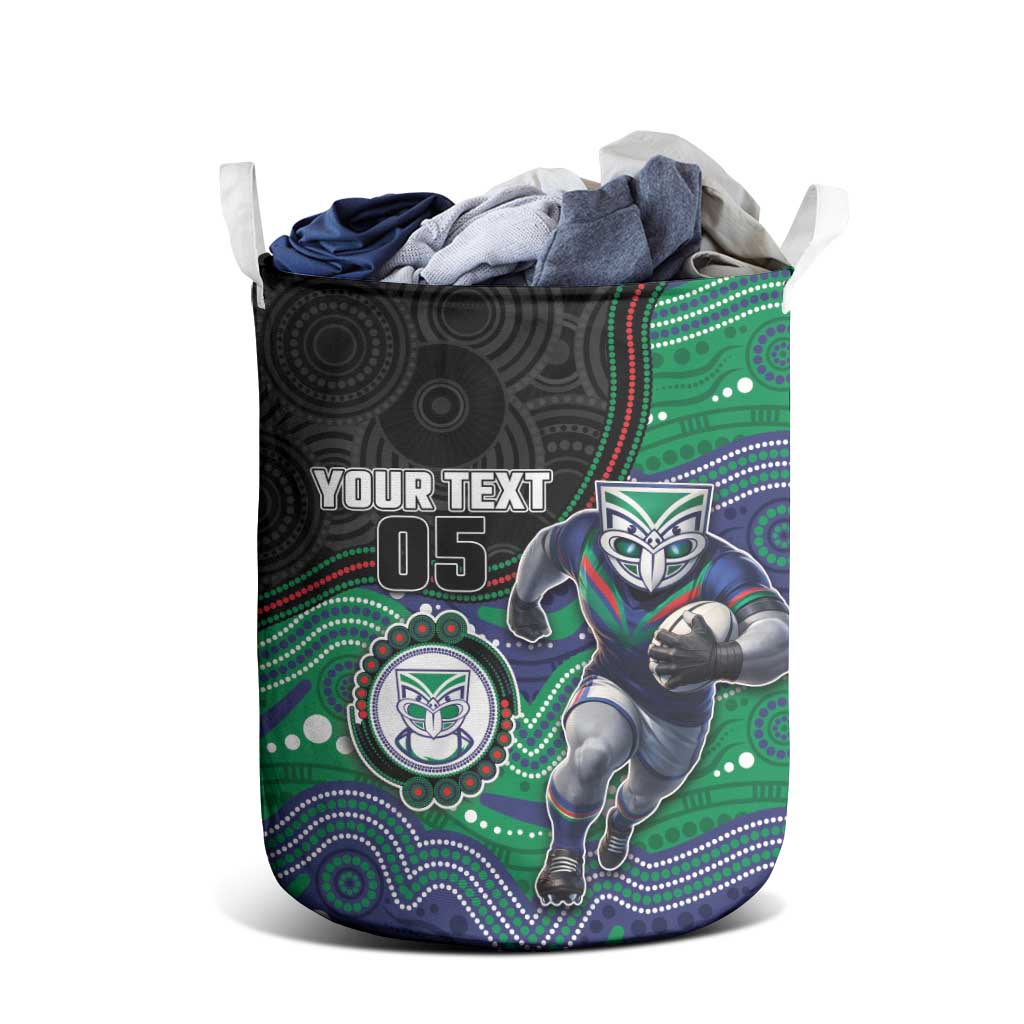 Custom Warriors Laundry Basket Tiki Mascot With Aboriginal Indigenous