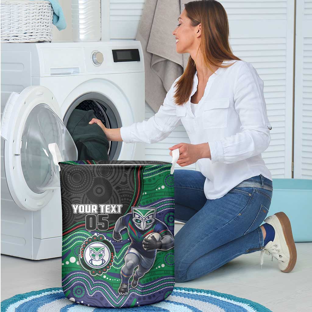 Custom Warriors Laundry Basket Tiki Mascot With Aboriginal Indigenous