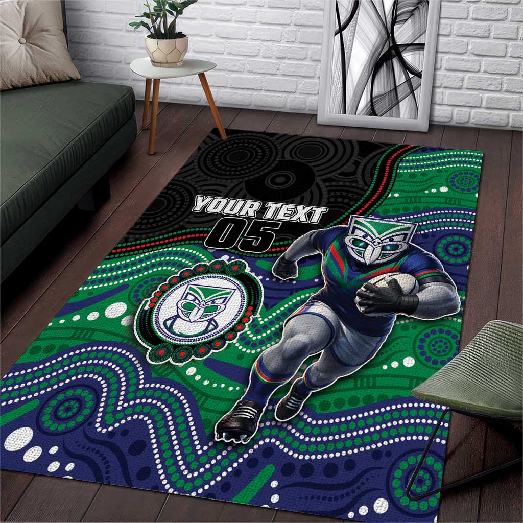 Custom Warriors Area Rug Tiki Mascot With Aboriginal Indigenous