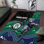 Custom Warriors Area Rug Tiki Mascot With Aboriginal Indigenous