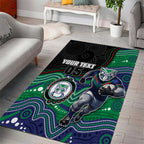 Custom Warriors Area Rug Tiki Mascot With Aboriginal Indigenous