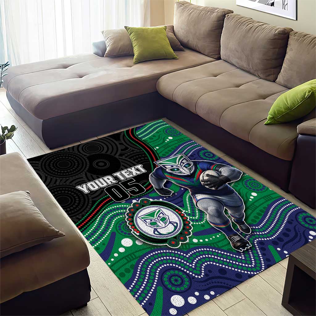 Custom Warriors Area Rug Tiki Mascot With Aboriginal Indigenous