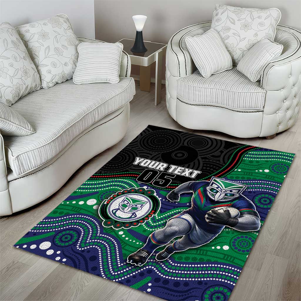 Custom Warriors Area Rug Tiki Mascot With Aboriginal Indigenous