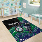 Custom Warriors Area Rug Tiki Mascot With Aboriginal Indigenous