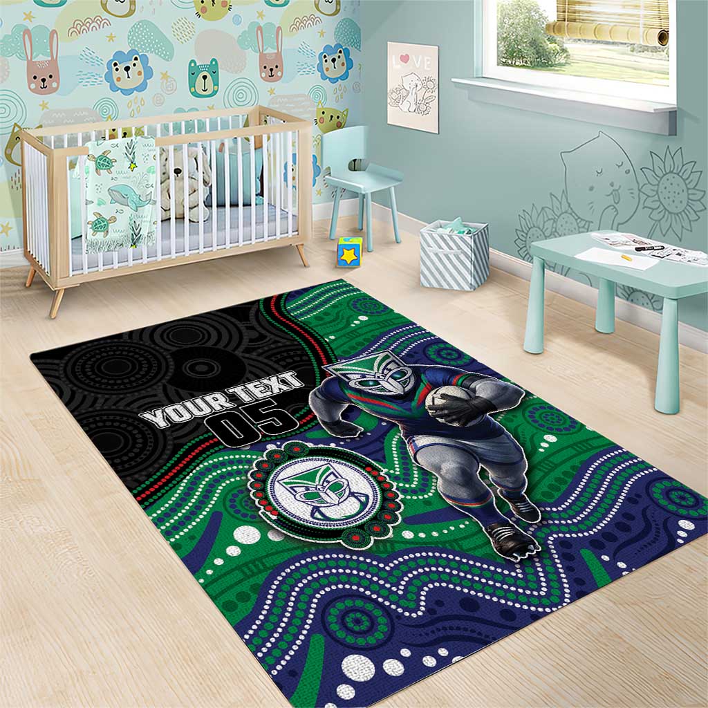 Custom Warriors Area Rug Tiki Mascot With Aboriginal Indigenous