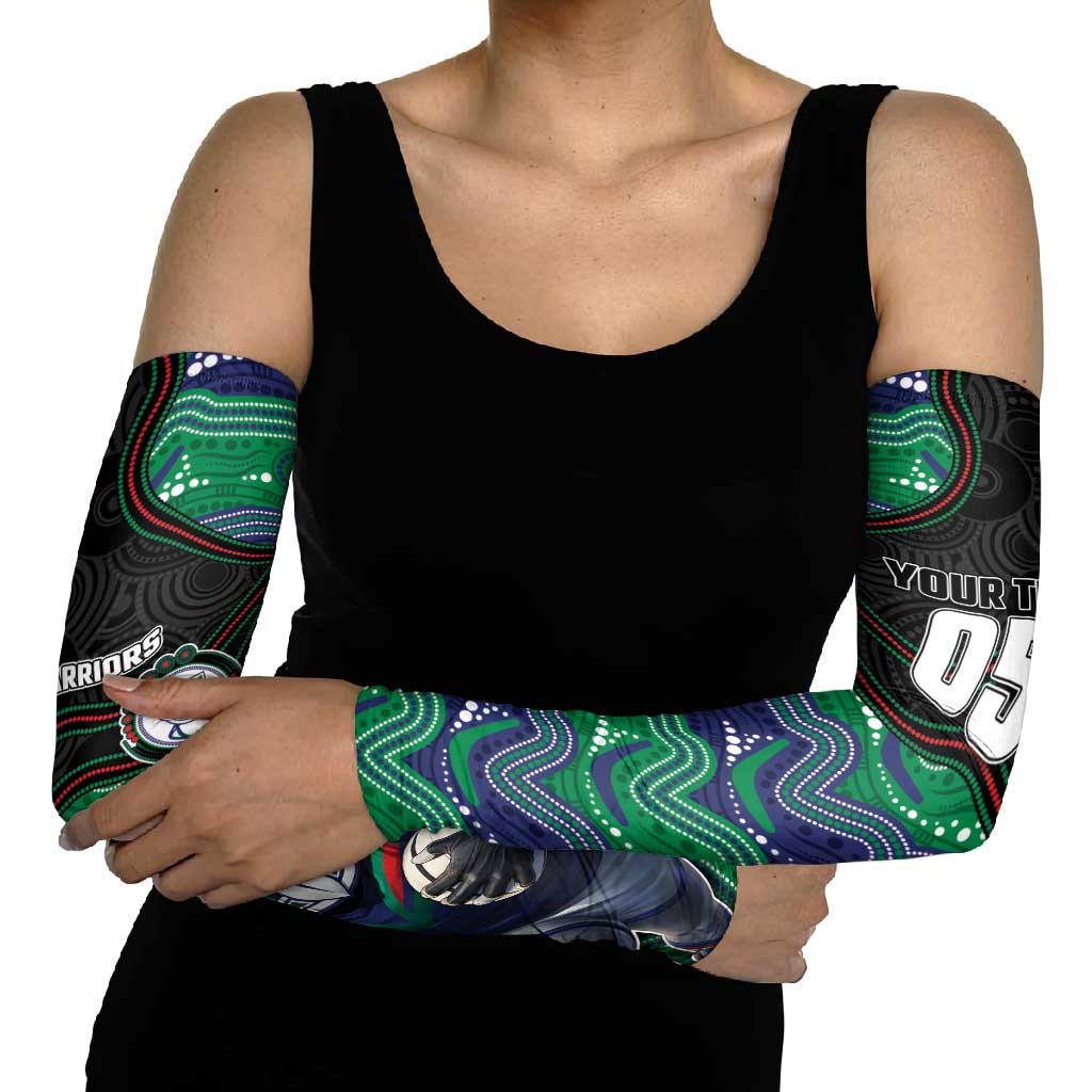 Custom Warriors Arm Sleeves Tiki Mascot With Aboriginal Indigenous