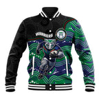 Custom Warriors Baseball Jacket Tiki Mascot With Aboriginal Indigenous