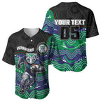 Custom Warriors Baseball Jersey Tiki Mascot With Aboriginal Indigenous