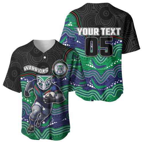Custom Warriors Baseball Jersey Tiki Mascot With Aboriginal Indigenous