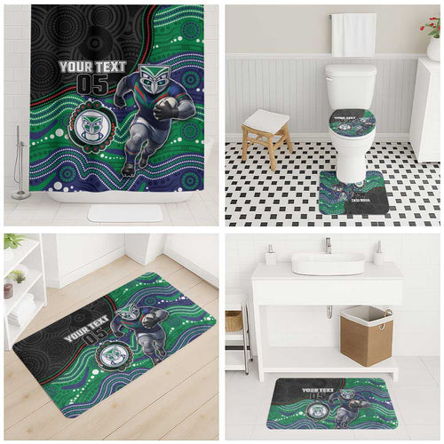 Custom Warriors Bathroom Set Tiki Mascot With Aboriginal Indigenous