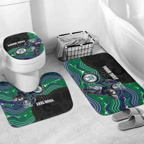 Custom Warriors Bathroom Set Tiki Mascot With Aboriginal Indigenous