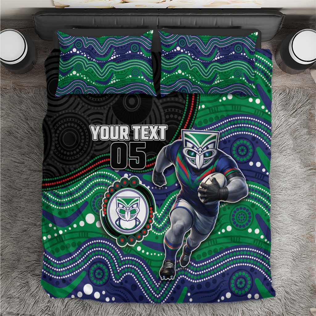 Custom Warriors Bedding Set Tiki Mascot With Aboriginal Indigenous