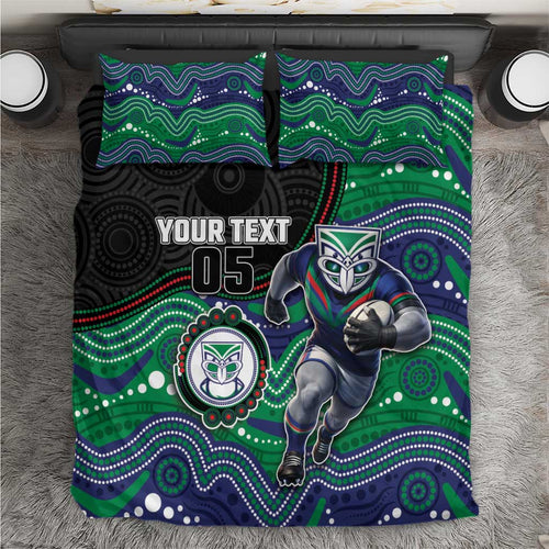 Custom Warriors Bedding Set Tiki Mascot With Aboriginal Indigenous