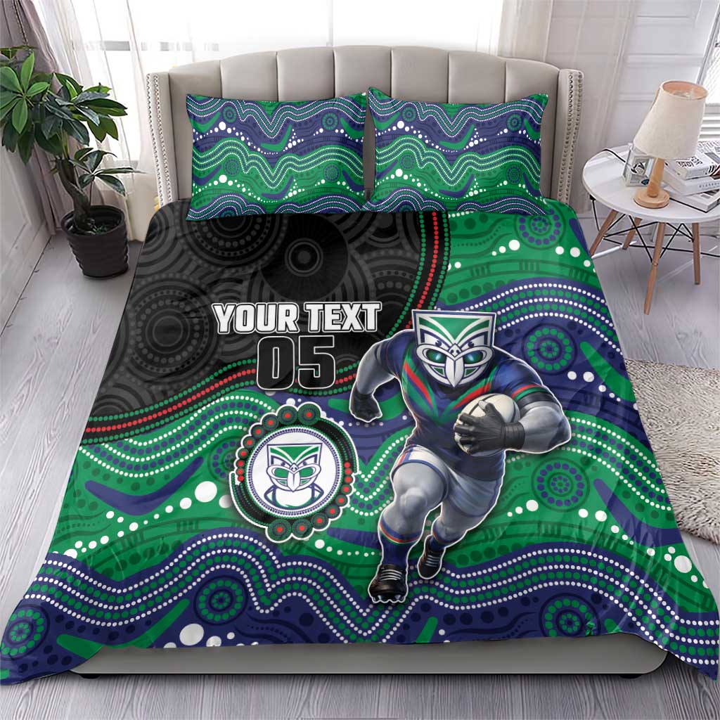 Custom Warriors Bedding Set Tiki Mascot With Aboriginal Indigenous