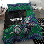 Custom Warriors Bedding Set Tiki Mascot With Aboriginal Indigenous