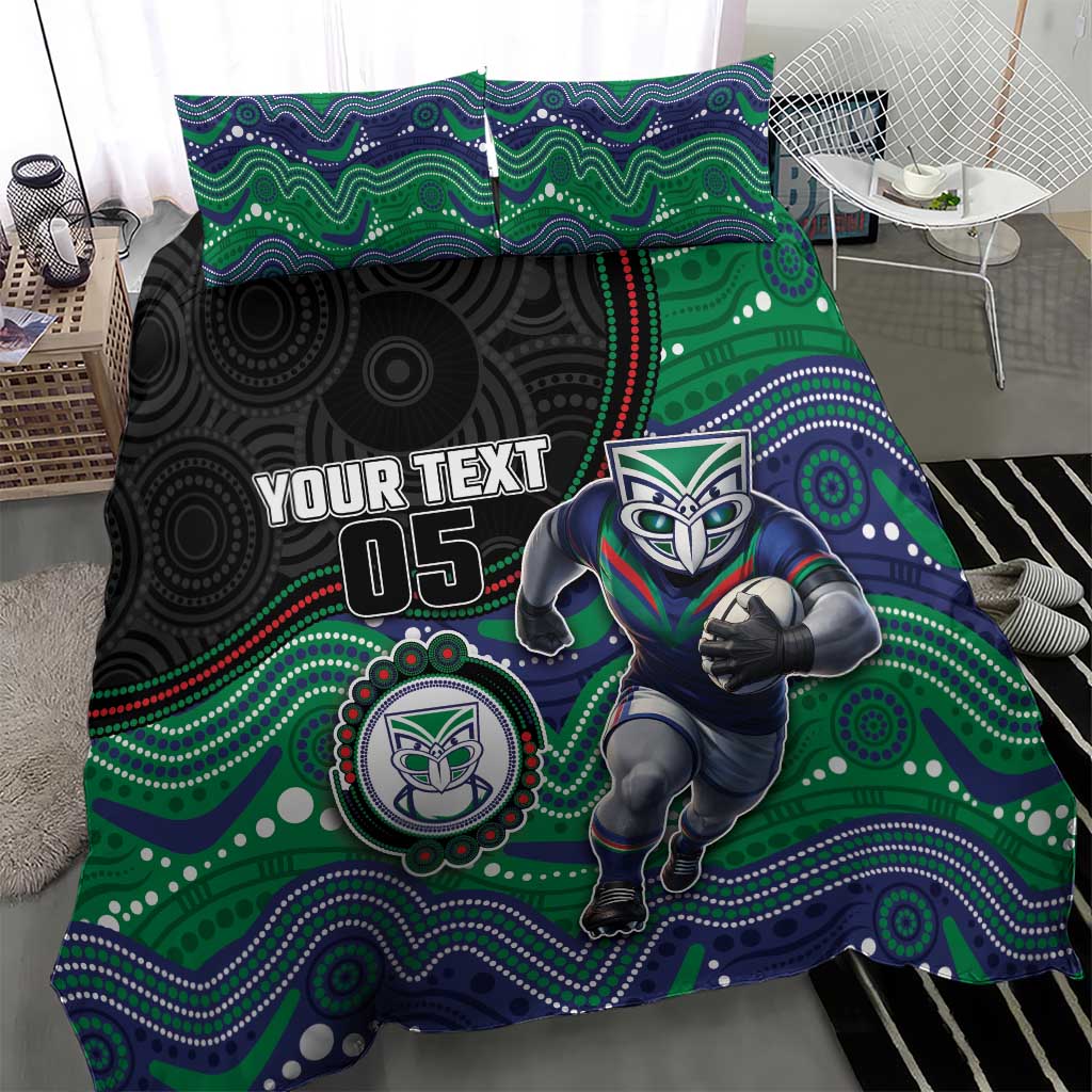 Custom Warriors Bedding Set Tiki Mascot With Aboriginal Indigenous