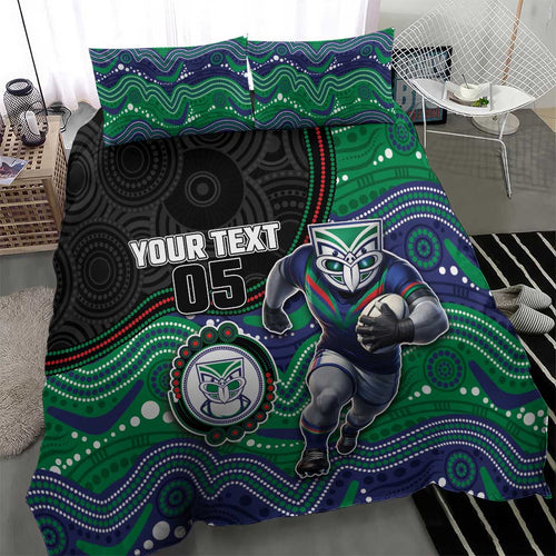 Custom Warriors Bedding Set Tiki Mascot With Aboriginal Indigenous