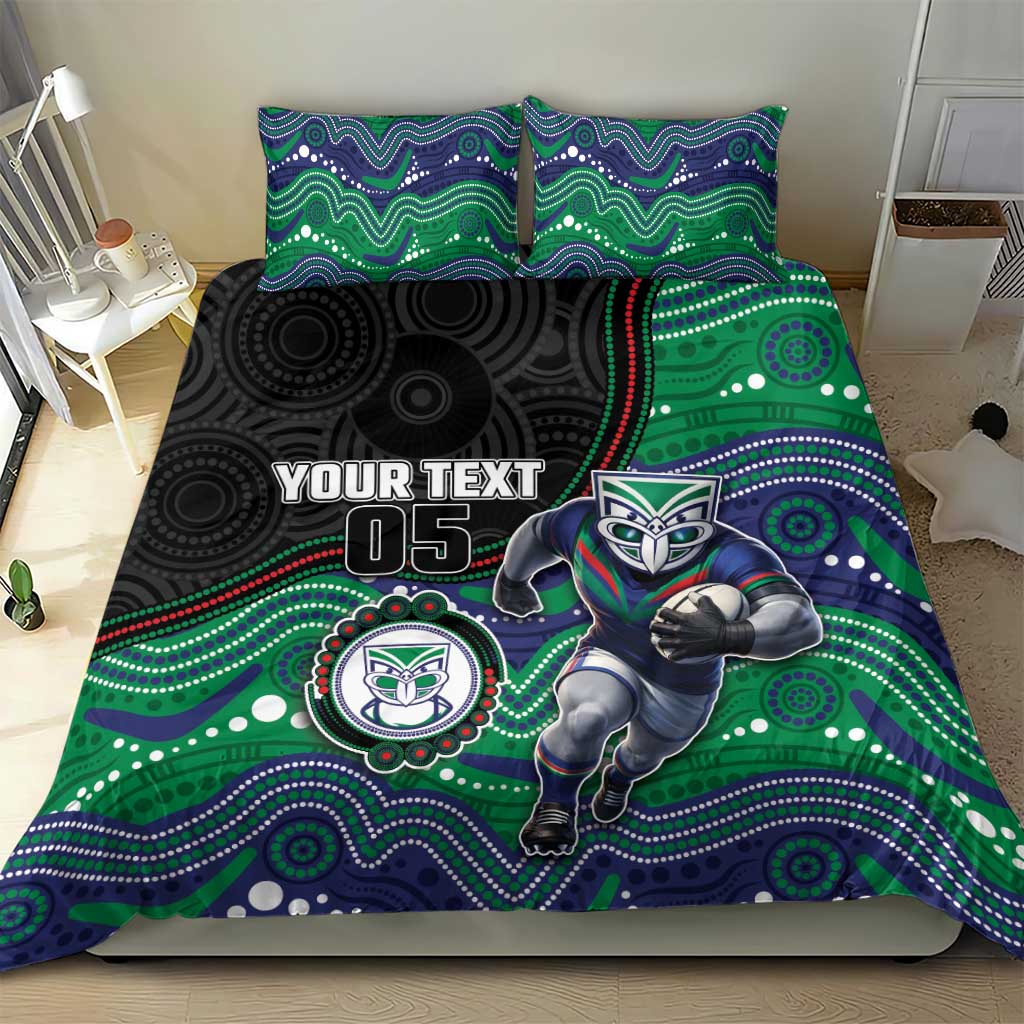 Custom Warriors Bedding Set Tiki Mascot With Aboriginal Indigenous