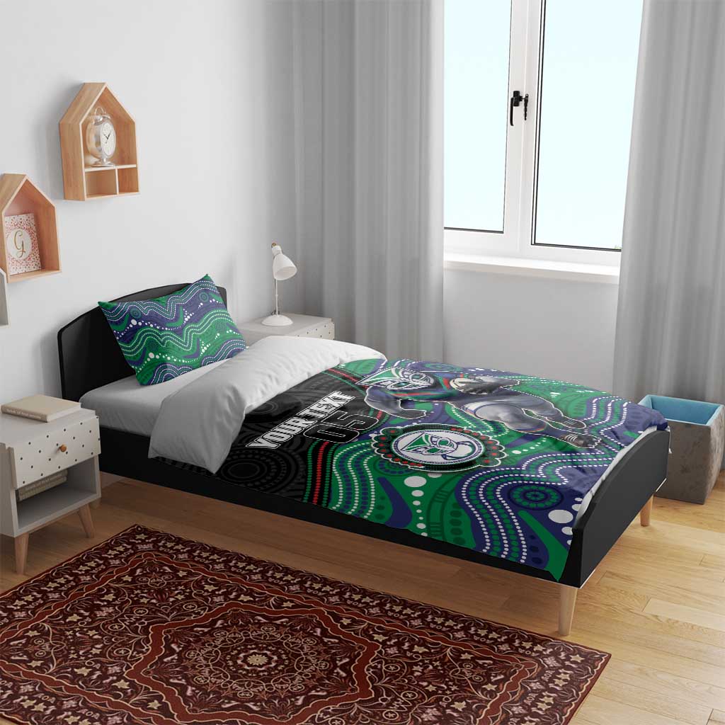 Custom Warriors Bedding Set Tiki Mascot With Aboriginal Indigenous