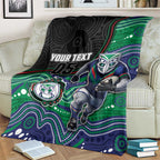 Custom Warriors Blanket Tiki Mascot With Aboriginal Indigenous