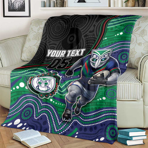 Custom Warriors Blanket Tiki Mascot With Aboriginal Indigenous