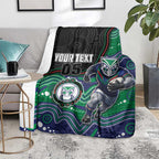 Custom Warriors Blanket Tiki Mascot With Aboriginal Indigenous