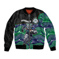 Custom Warriors Bomber Jacket Tiki Mascot With Aboriginal Indigenous