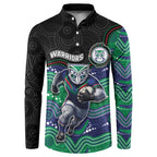 Custom Warriors Button Sweatshirt Tiki Mascot With Aboriginal Indigenous